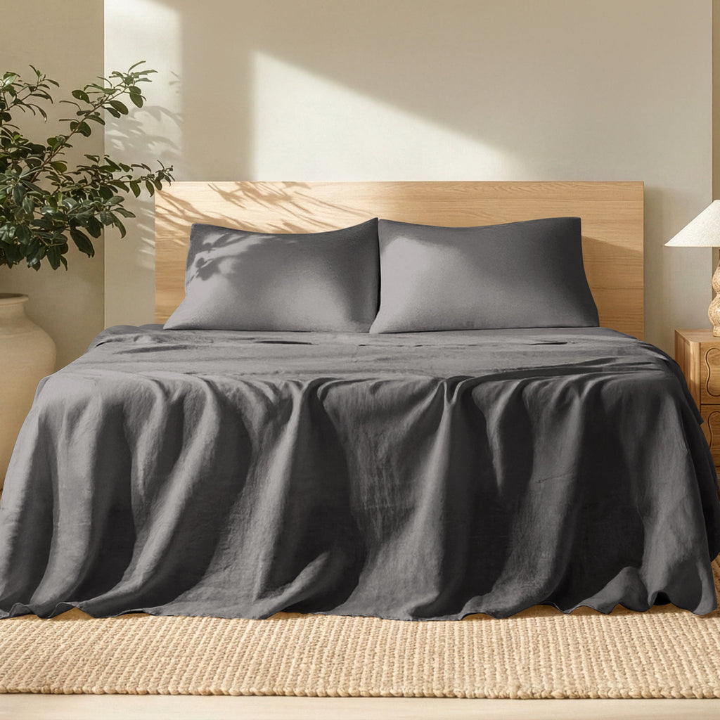 Bed Sheet Set, European Linen for Everyday Bedroom Comfort and Guest Rooms, 7 Sizes and 5 Colors image 17