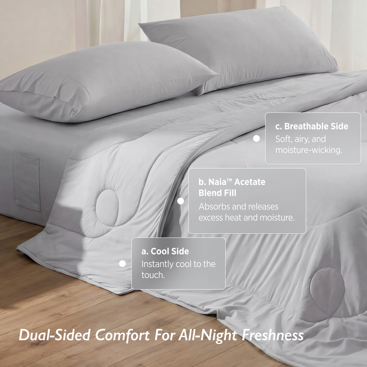 Bed Comforter, Ivory Cooling, Breathable Construction for Everyday Bedding and Comfortable Sleep, 3 Size Options image 17