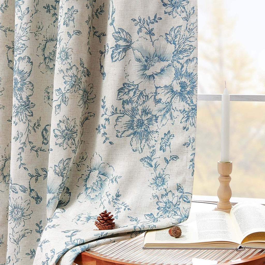 Window Curtain, Floral Butterfly Linen Blend Lined Curtains (2 for Windows, Room Styling and Everyday Privacy, 3 Sizes and 5 Colors image 17