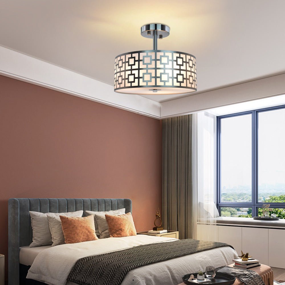 Home Lighting, 12.6In Modern Semi Flush Ceiling Light for Desks, Side Tables and Warm Room Lighting, 2 Color Options image 17