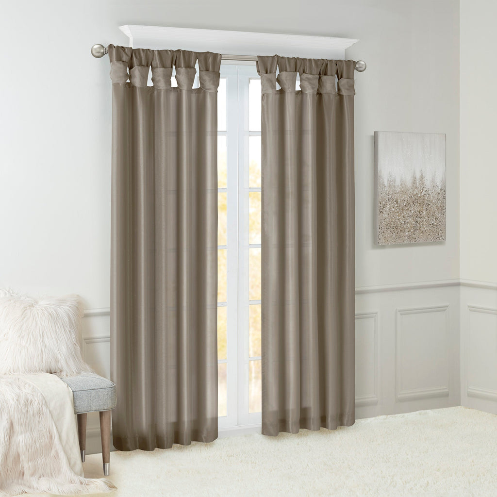 Window Curtain, Emilia Twist Tab Lined Panel, Machine-Washable Care for Windows, Room Styling and Everyday Privacy, 5 Sizes and 14 Colors image 17