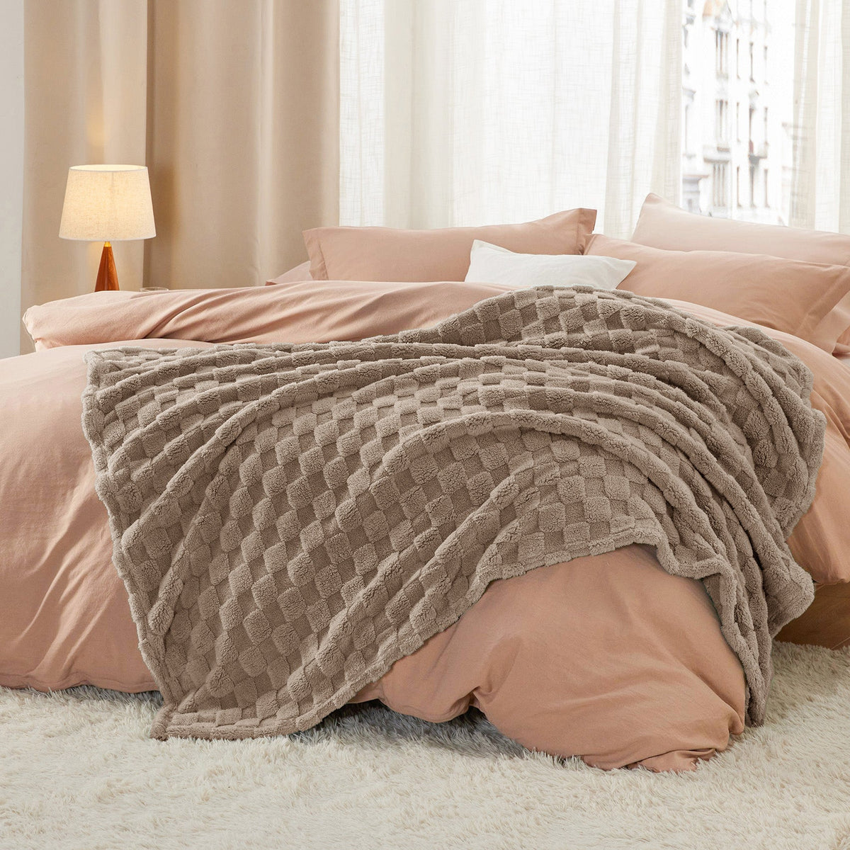Cozy Throw Blanket, Jacquard Shaggy Sherpa for Living Rooms, Bedrooms and Everyday Lounging, 4 Sizes and 19 Colors image 17