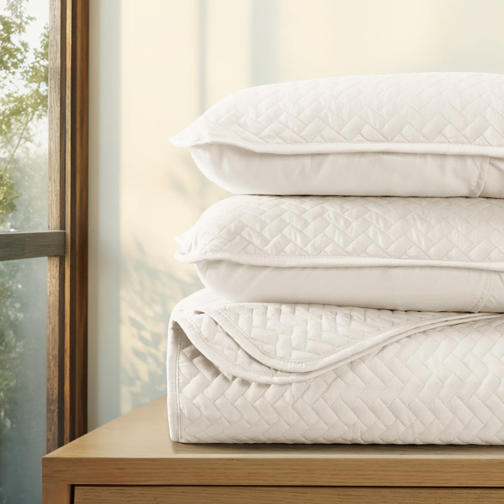 Quilted Coverlet Set, 3 Piece Herringbone for Guest Bedrooms, Layered Beds and Everyday Bedding, 3 Sizes and 6 Colors image 17