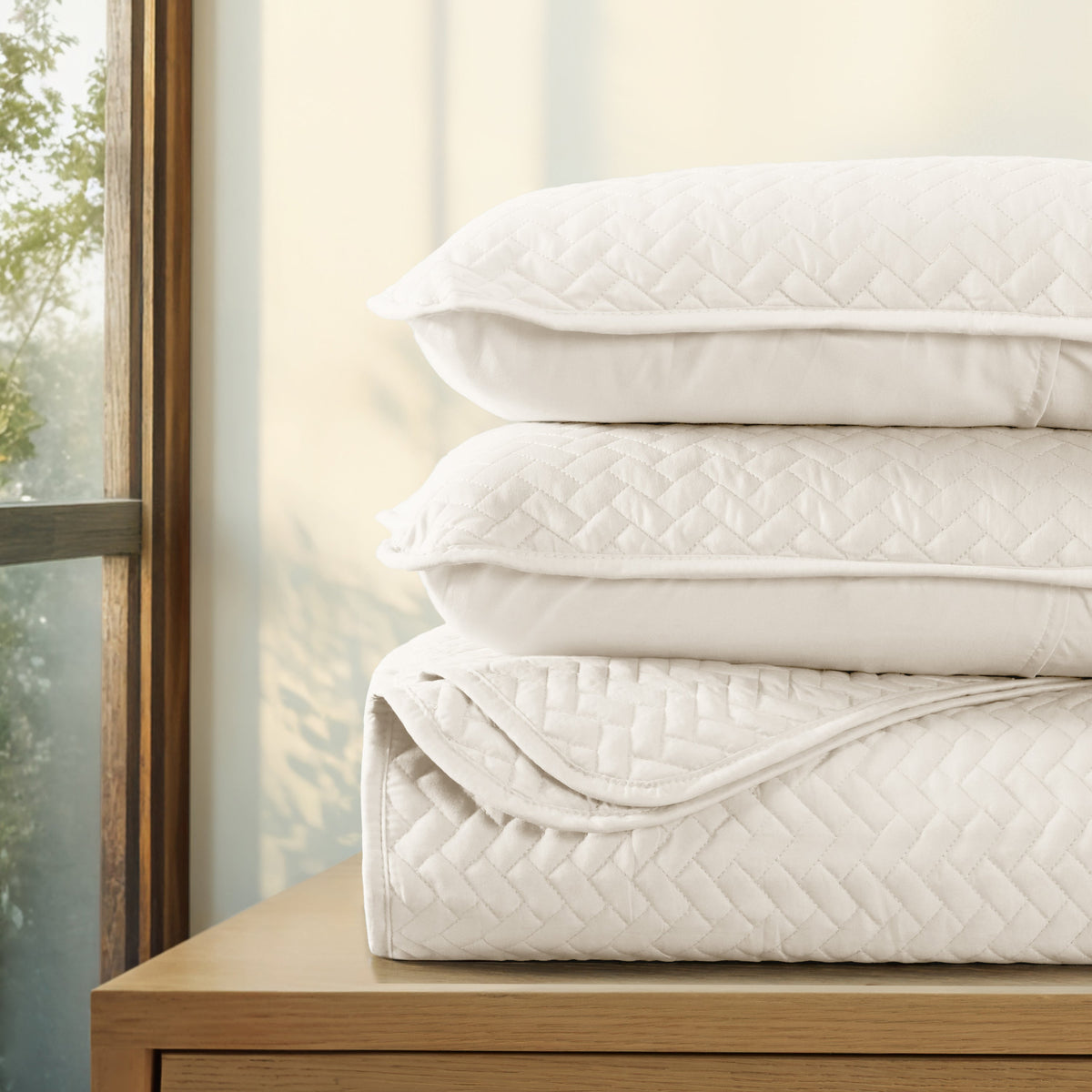 Quilted Coverlet Set, 3 Piece Herringbone for Guest Bedrooms, Layered Beds and Everyday Bedding, 3 Sizes and 6 Colors image 17