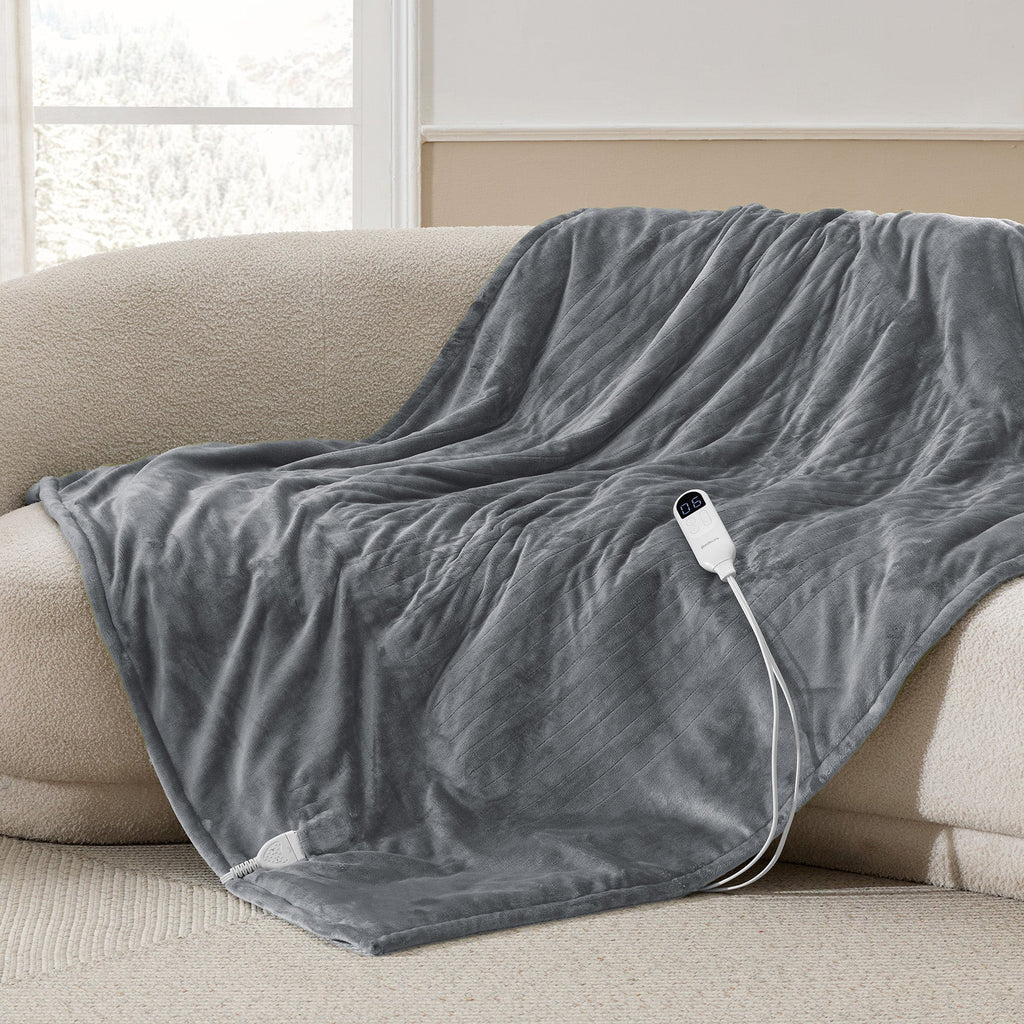 Cozy Throw Blanket, Solid Flannel Heated for Sofas, Beds and Relaxing at Home, 5 Sizes and 11 Colors image 17