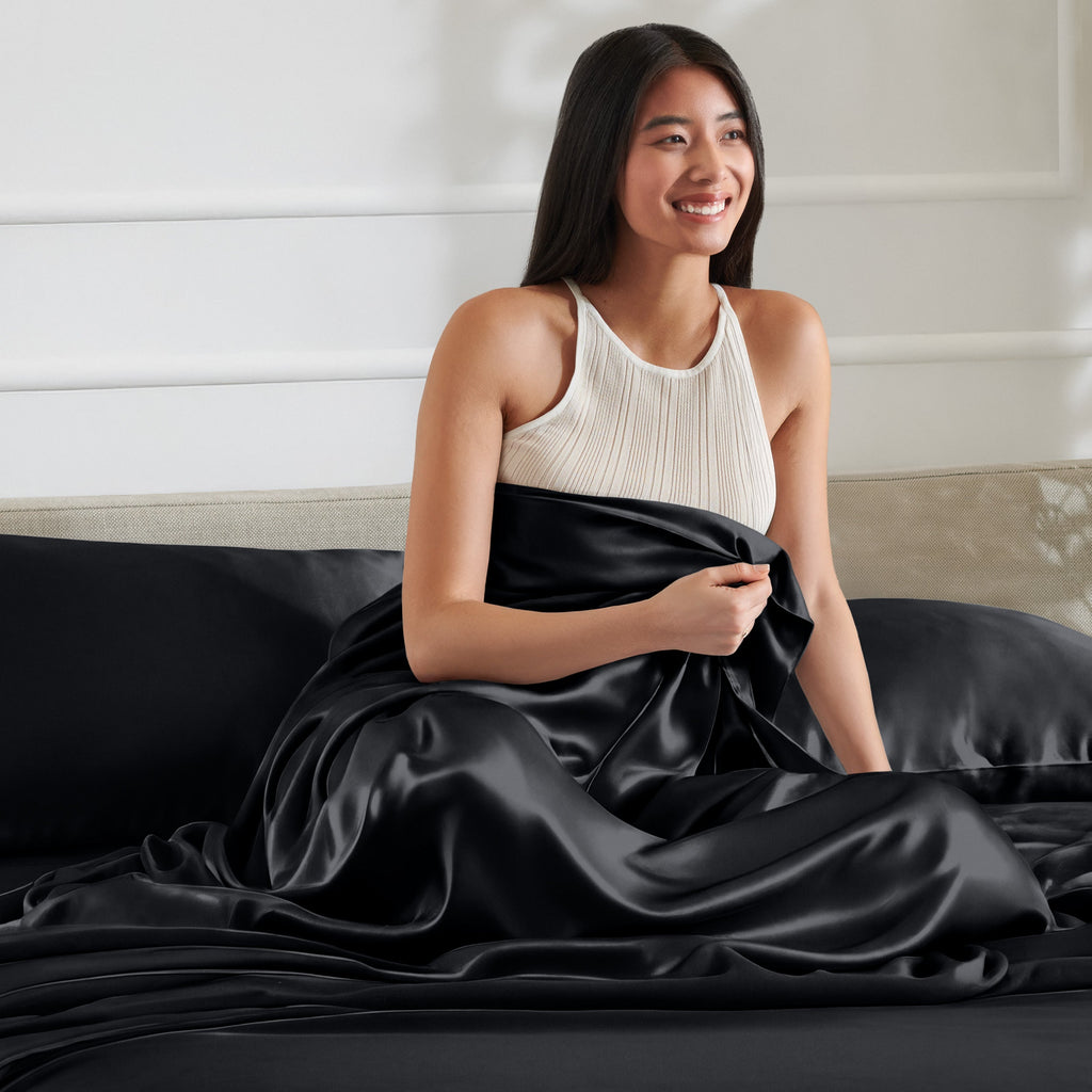 Bed Sheet Set, Satin for Everyday Bedroom Comfort and Guest Rooms, 7 Sizes and 6 Colors, Designed for Everyday Home Use image 17