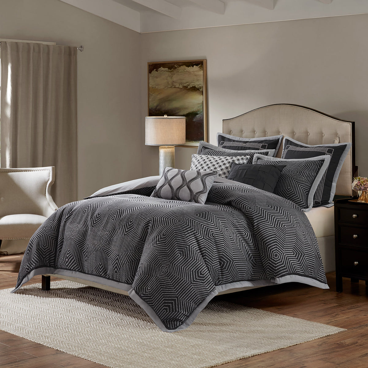 Bed Comforter, Shades of Serenity Set, Machine-Washable Care, Hypoallergenic Comfort for Everyday Bedding and Comfortable Sleep image 17