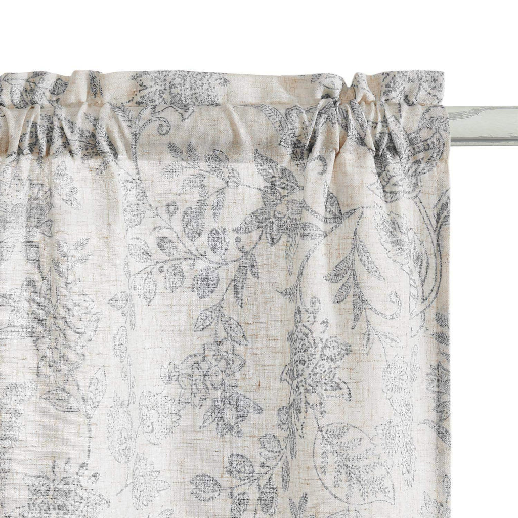 Window Curtain, Vintage Scrollwork Floral Linen Kitchen, Lightweight Design for Windows, Room Styling and Everyday Privacy image 17