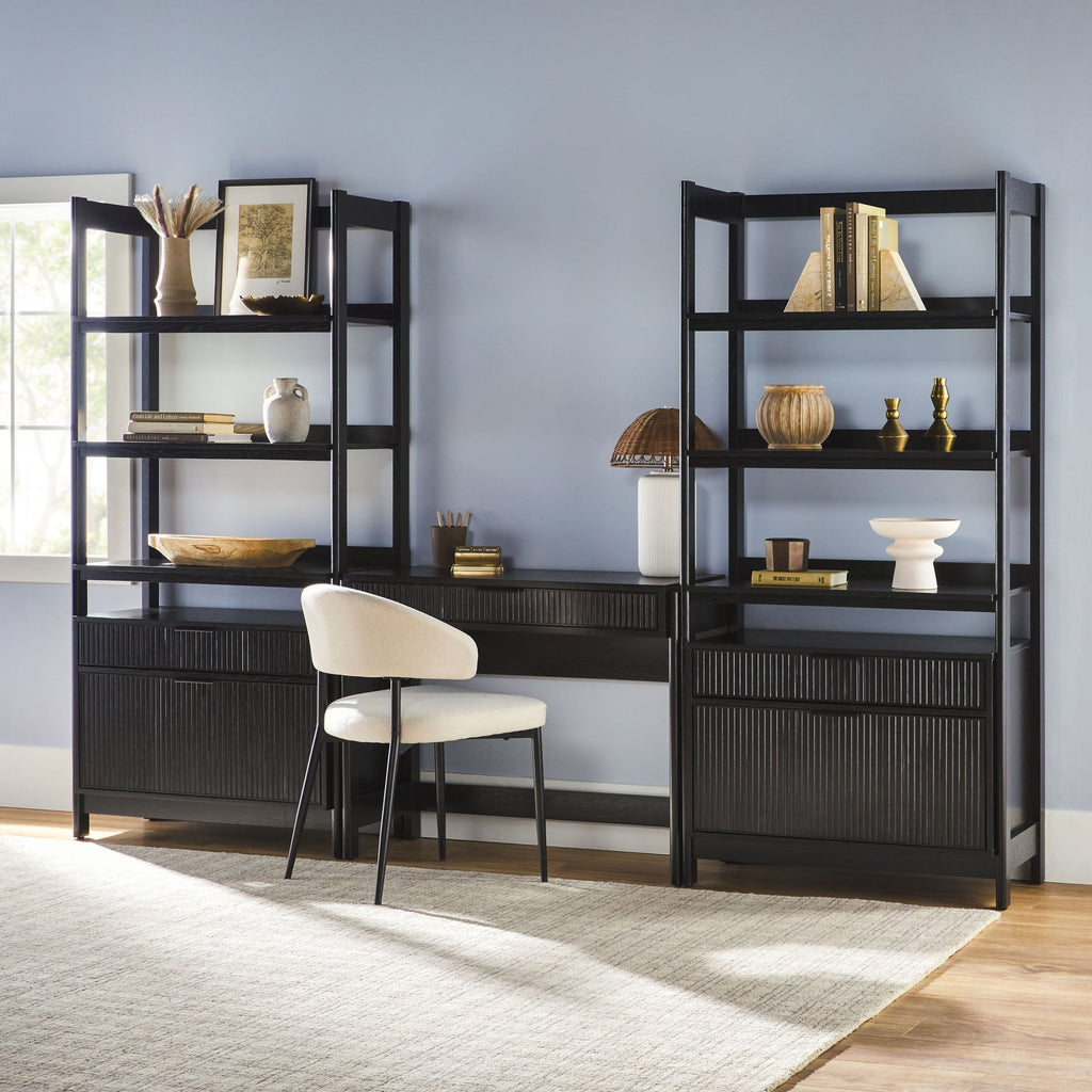 Computer Desk, Holmes Modern Scandinavian Reeded Writing for Home Offices, Computer Work and Study Spaces, 2 Color Options image 17