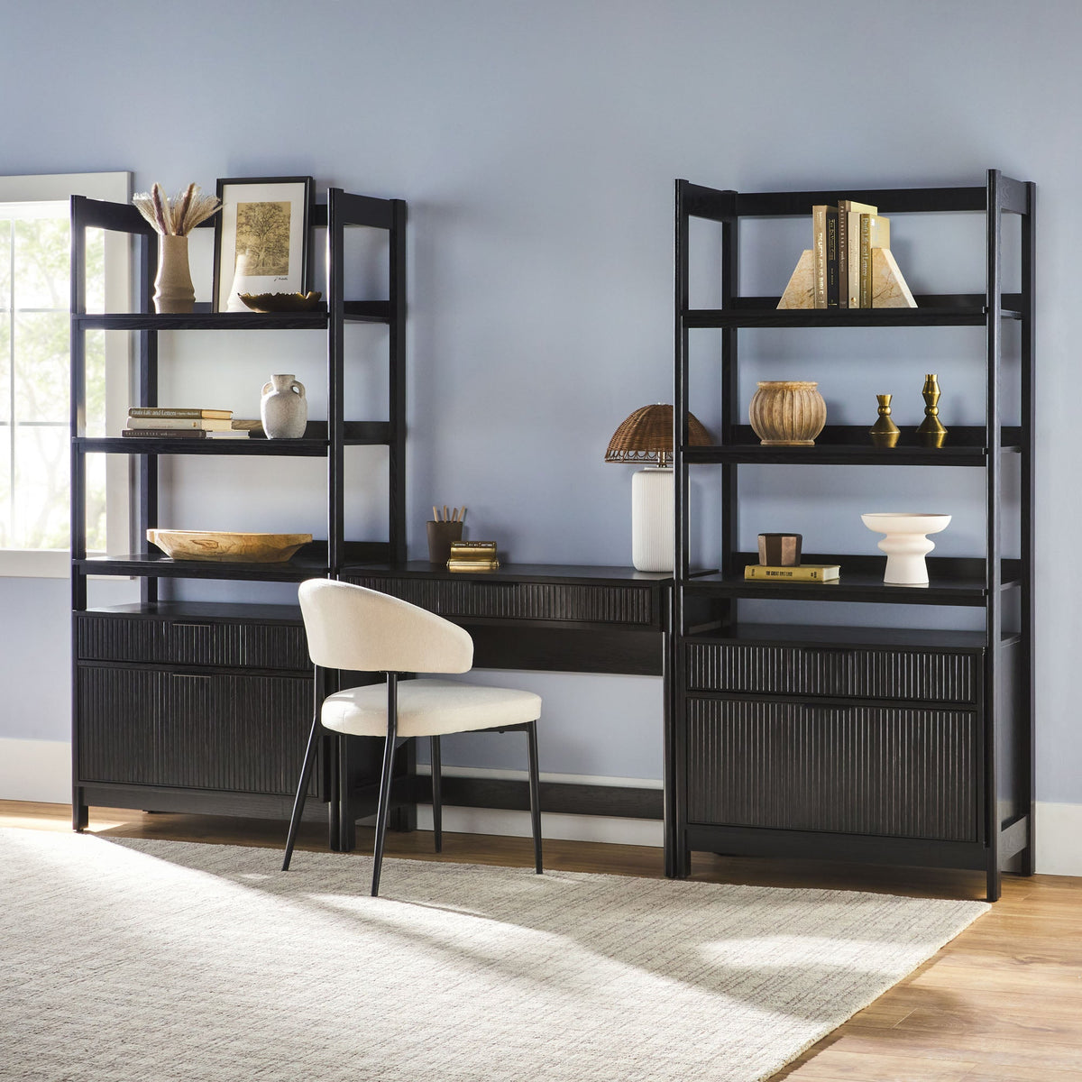 Computer Desk, Holmes Modern Scandinavian Reeded Writing for Home Offices, Computer Work and Study Spaces, 2 Color Options image 17