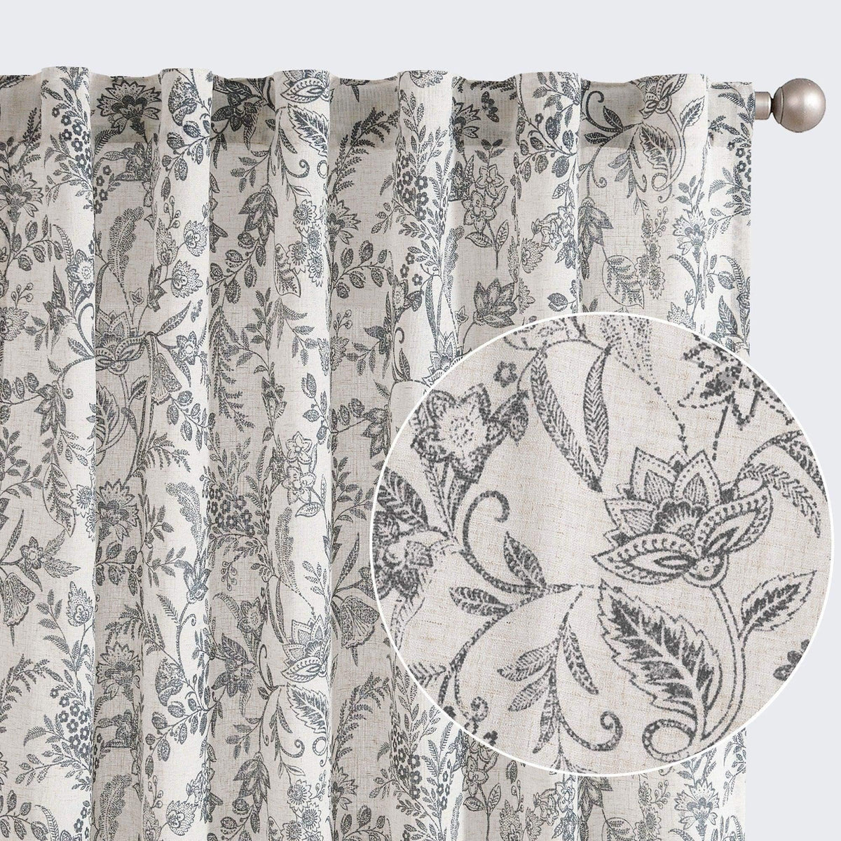 Window Curtain, Ethereal Botanical Linen Curtains (2 Panels), Lightweight Design for Windows, Room Styling and Everyday Privacy image 17