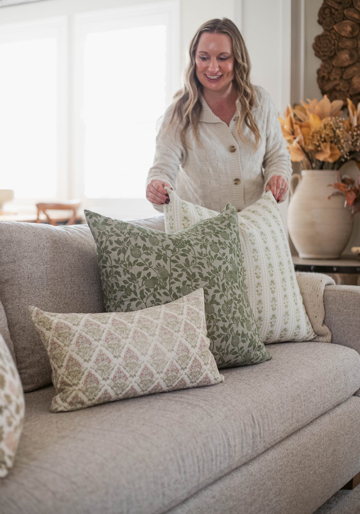 Decorative Pillow Cover Set, House Becomes Home 5 Pack 18" 22" 12x20", Machine-Washable Care for Bedroom Styling and Living Room Decor image 17