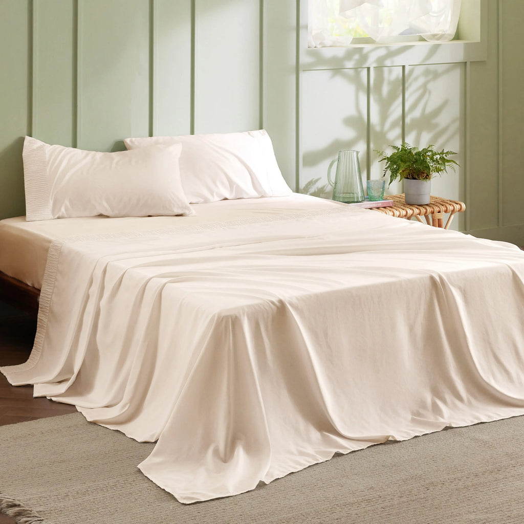 Bed Sheet Set, Ruched, Cooling Comfort, Breathable Construction for Master Bedrooms, Guest Beds and Daily Use, 7 Sizes and 14 Colors image 17