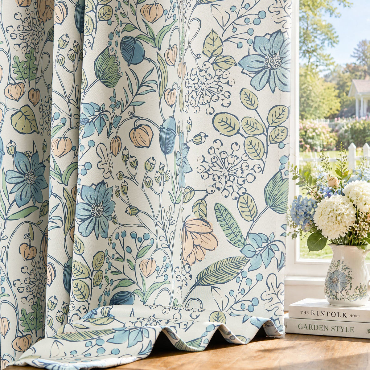 Window Curtain, Botanical Sketch Floral Curtains (2 Panels), Lightweight Design for Windows, Room Styling and Everyday Privacy image 18