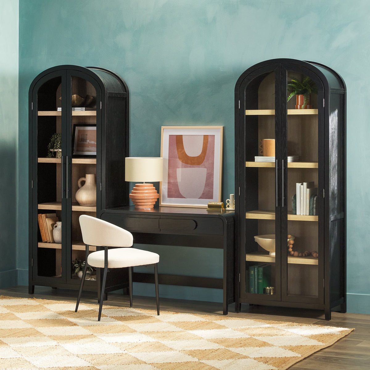 Writing Desk, Chantelle Modern Curved for Bedroom Workspaces, Home Offices and Daily Writing, 2 Color Options image 18