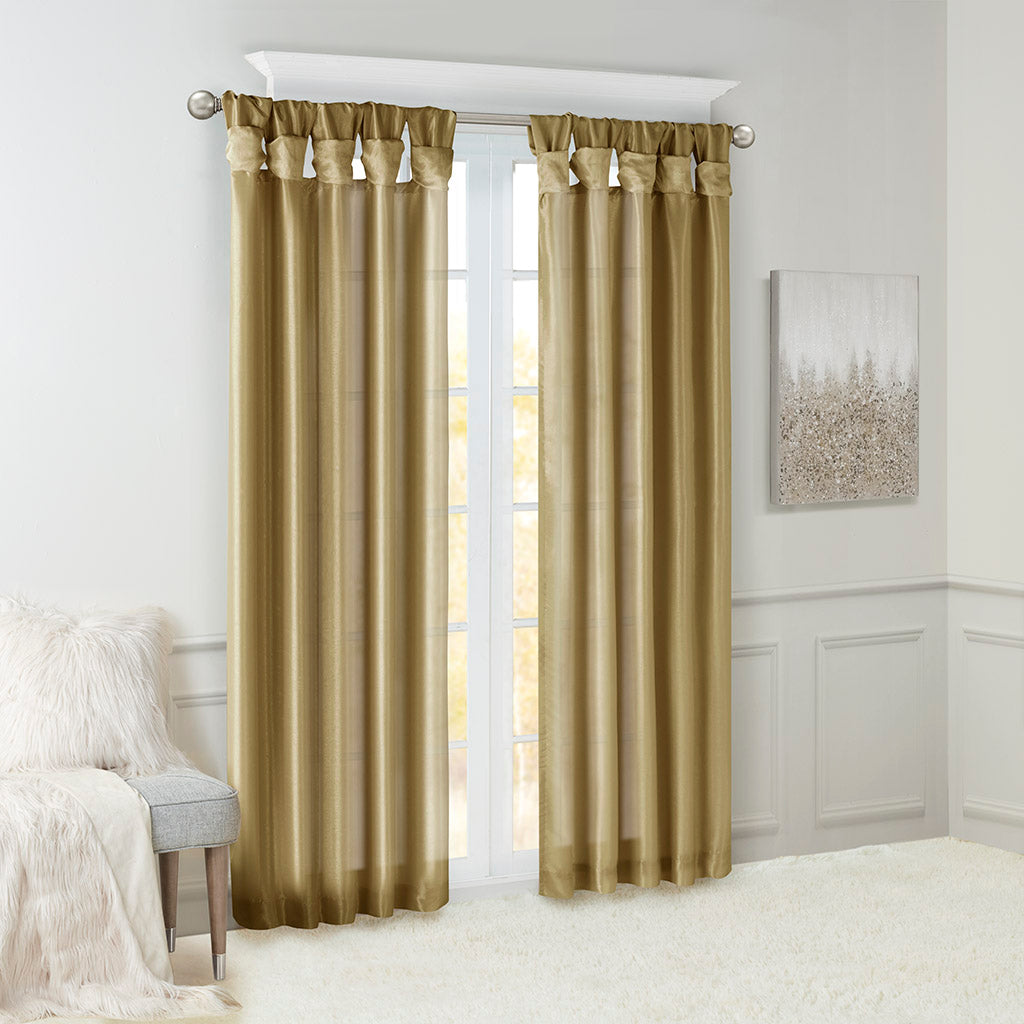 Window Curtain, Emilia Twist Tab Lined Panel, Machine-Washable Care for Windows, Room Styling and Everyday Privacy, 5 Sizes and 14 Colors image 18