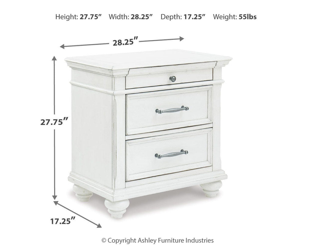 Nightstand, Kanwyn Whitewash, Solid Wood Construction for Bedside Storage, Bedroom Organization and Guest Rooms image 18