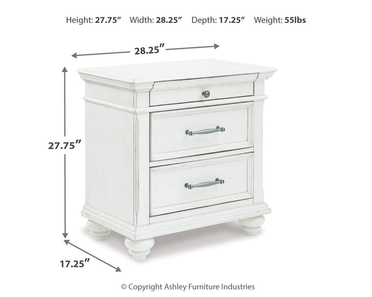 Nightstand, Kanwyn Whitewash, Solid Wood Construction for Bedside Storage, Bedroom Organization and Guest Rooms image 18