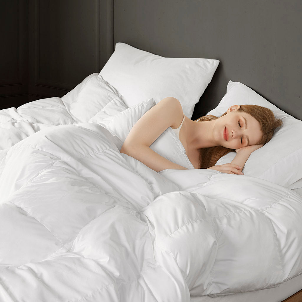 Down & Feather Comforter, Stay Puffed Overfilled Alternative, Breathable Construction for Everyday Bedding and Comfortable Sleep image 18
