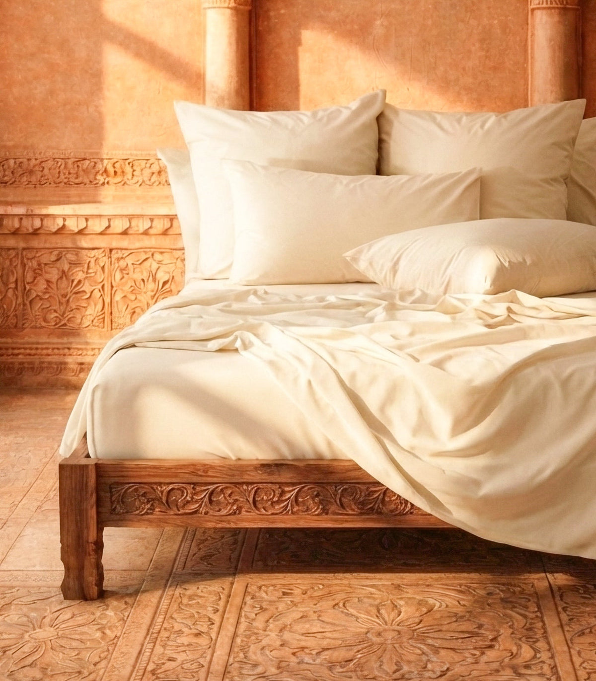 Bed Sheet Set, Percale, Organic Cotton Shell for Master Bedrooms, Guest Beds and Daily Use, 6 Sizes and 6 Colors image 18