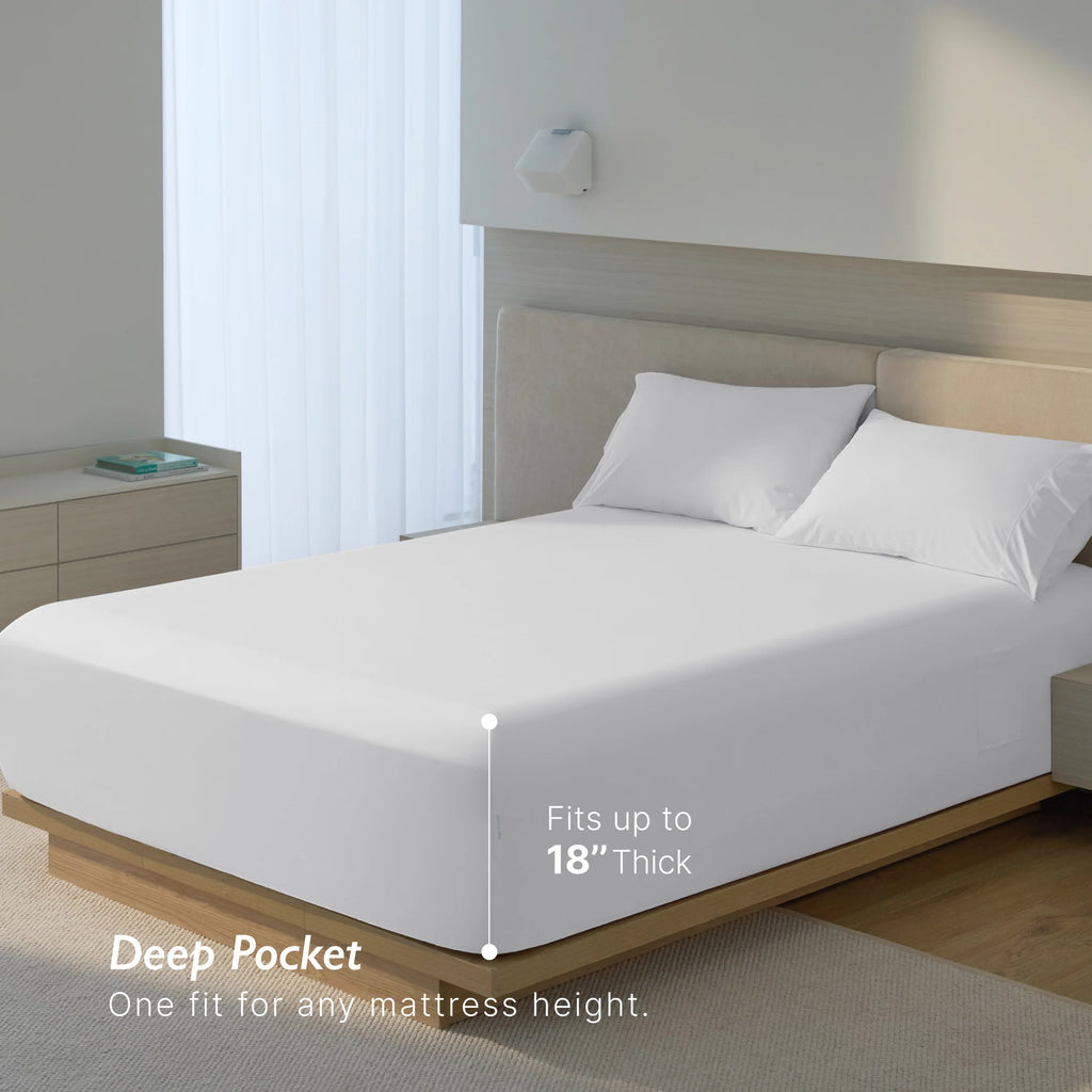 Fitted Sheet, Cooling, Breathable Construction for Everyday Bedding, Bedroom Layering and Guest Beds, 2 Sizes and 4 Colors image 18