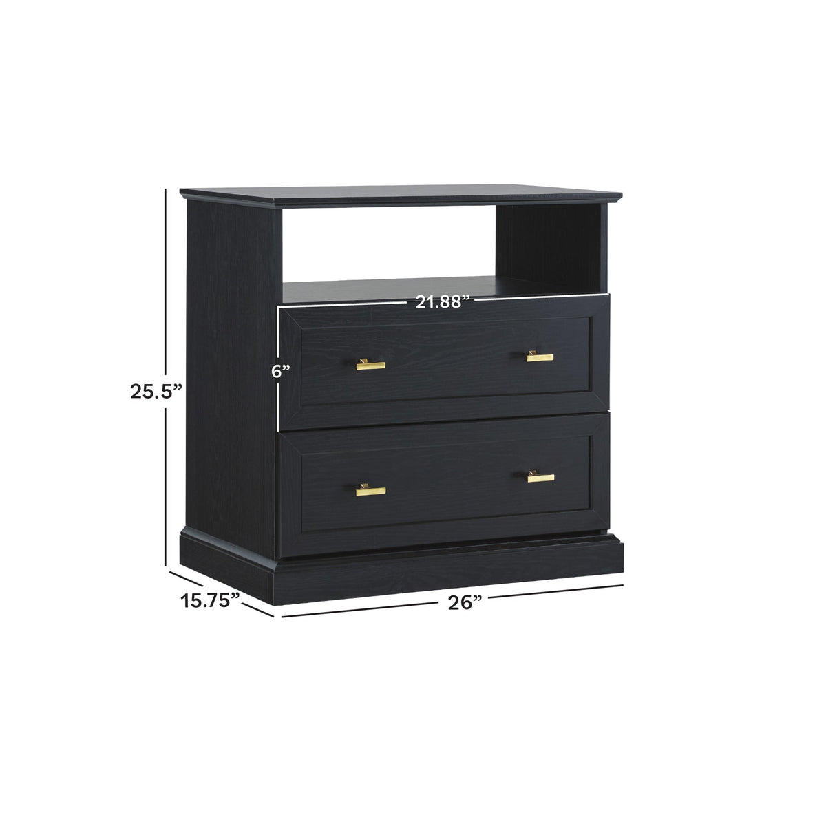 Nightstand, Clyde Classic 2 Drawer Side Table for Bedside Storage, Bedroom Organization and Guest Rooms, 2 Color Options image 18