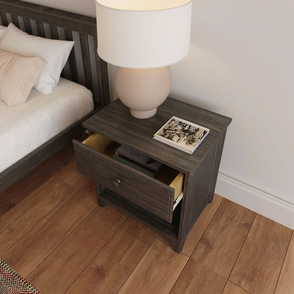 Nightstand, Classic with Shelf, Solid Wood Construction for Bedside Storage, Bedroom Organization and Guest Rooms, 3 Color Options image 18