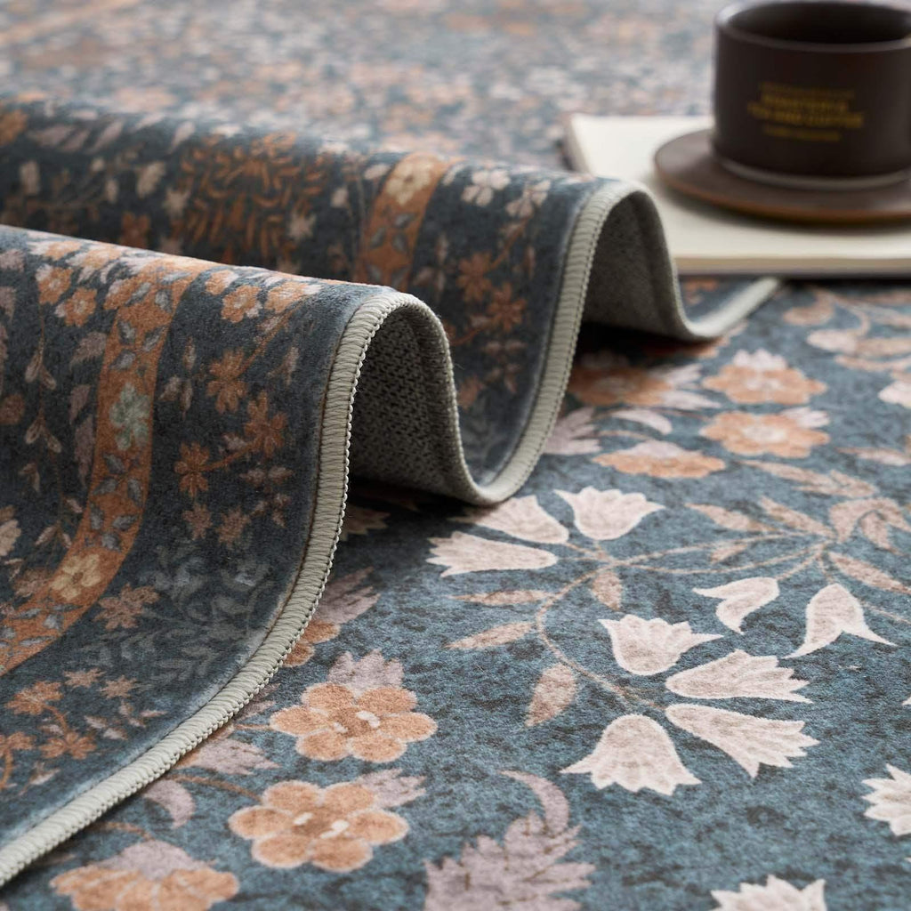 Area Rug, Vintage Foliage Floral, Lightweight Design, Non-Slip Design for Hallways, Dining Spaces and Home Decor, 19 Sizes and 4 Colors image 18