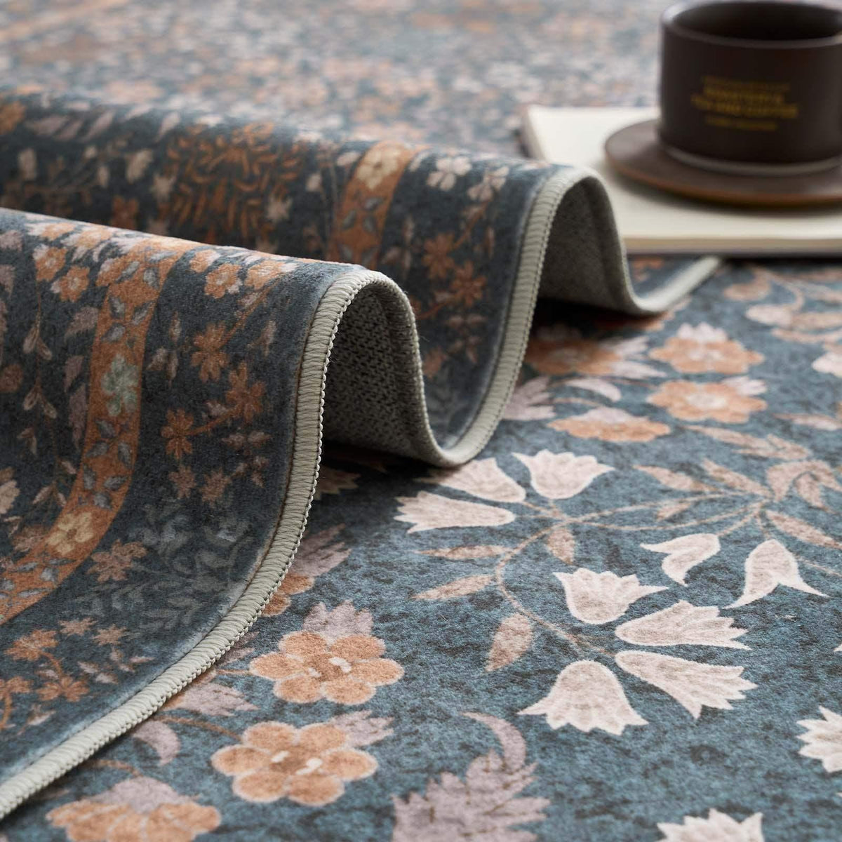 Area Rug, Vintage Foliage Floral, Lightweight Design, Non-Slip Design for Hallways, Dining Spaces and Home Decor, 19 Sizes and 4 Colors image 18