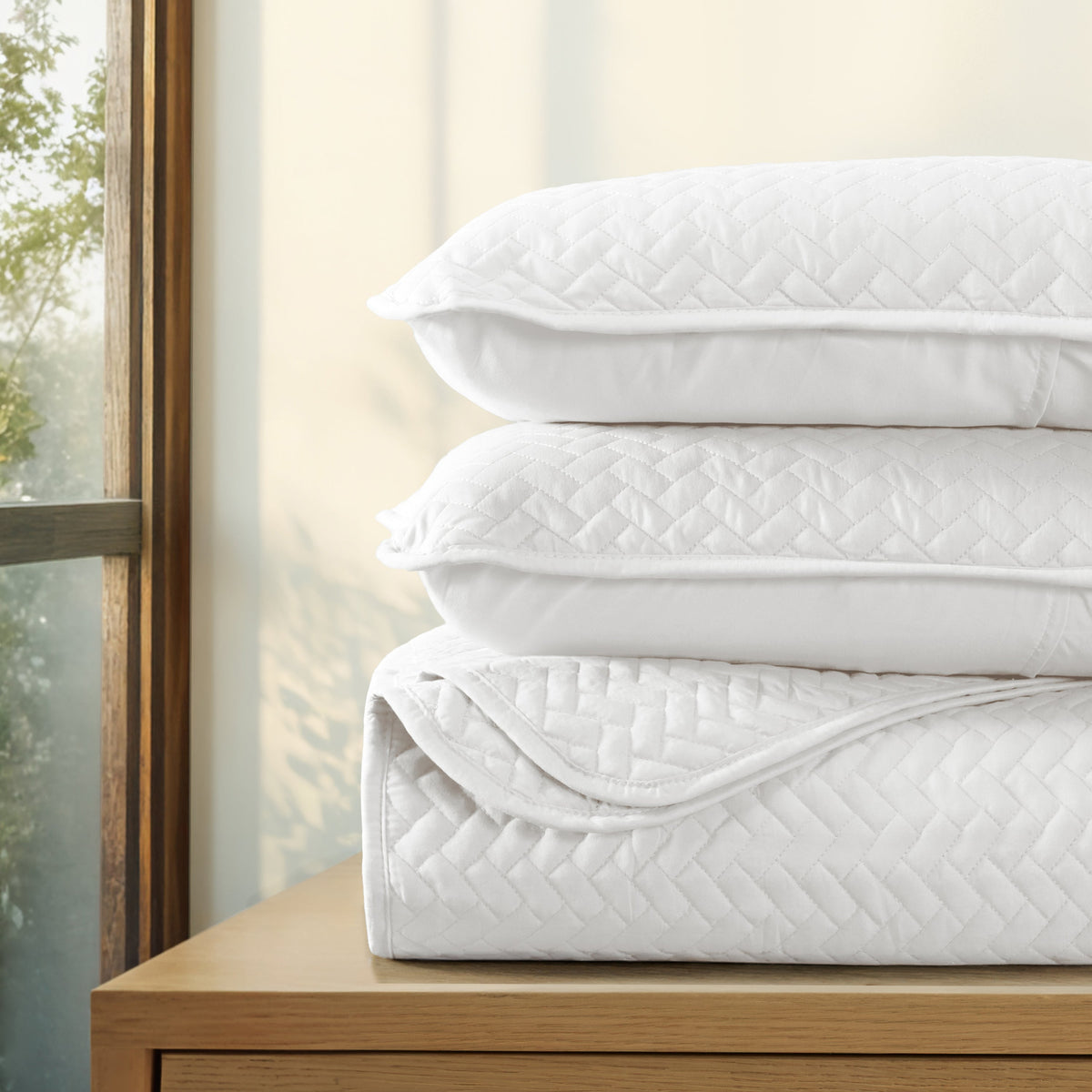Quilted Coverlet Set, 3 Piece Herringbone for Guest Bedrooms, Layered Beds and Everyday Bedding, 3 Sizes and 6 Colors image 18
