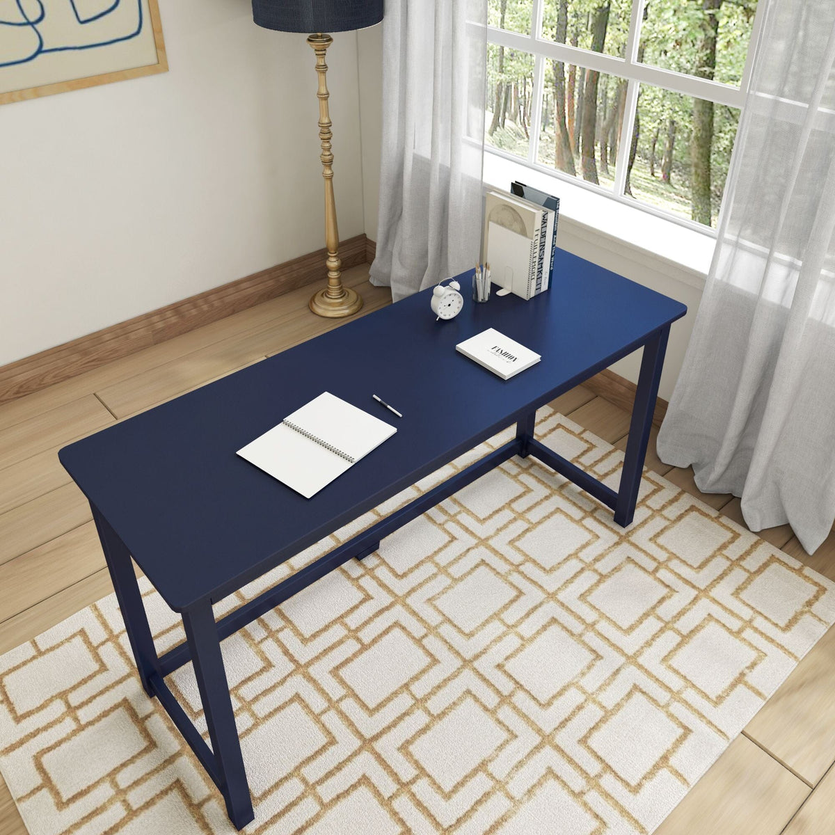 Computer Desk, Writing 55", Solid Wood Construction for Home Offices, Computer Work and Study Spaces, 4 Color Options image 18