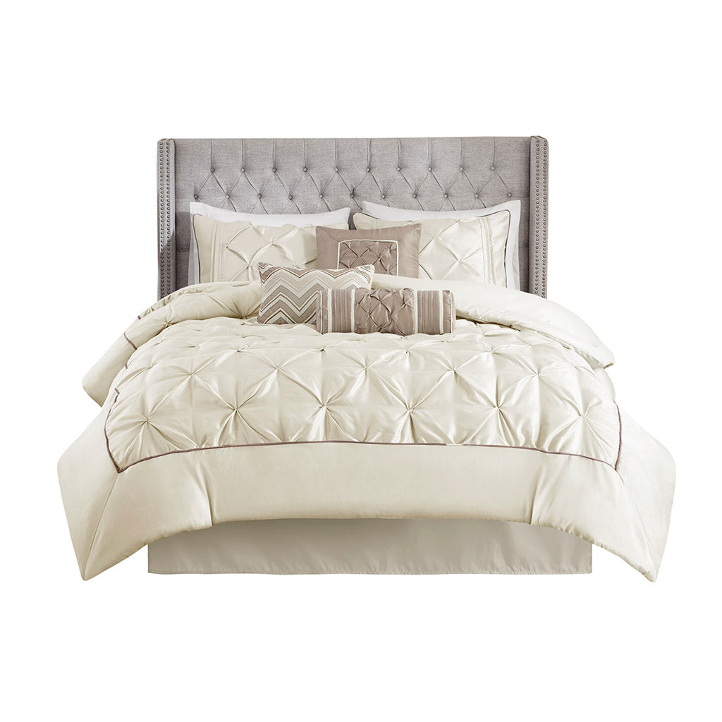 Bed Comforter, Laurel 7 Piece Tufted Set, Machine-Washable Care, Hypoallergenic Comfort for Year-Round Bedroom Comfort and Restful Sleep image 18