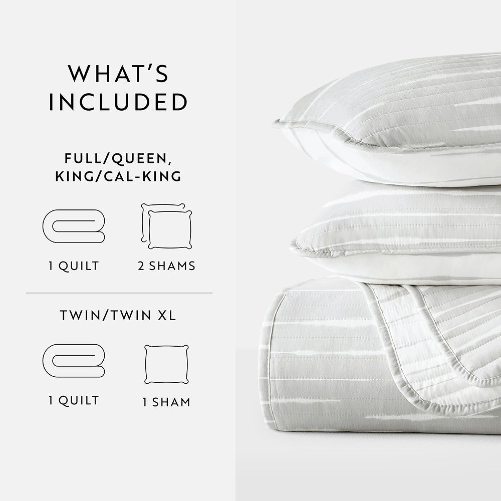 Quilted Coverlet Set, Horizon Lines Reversible for Guest Bedrooms, Layered Beds and Everyday Bedding, 3 Sizes and 2 Colors image 18