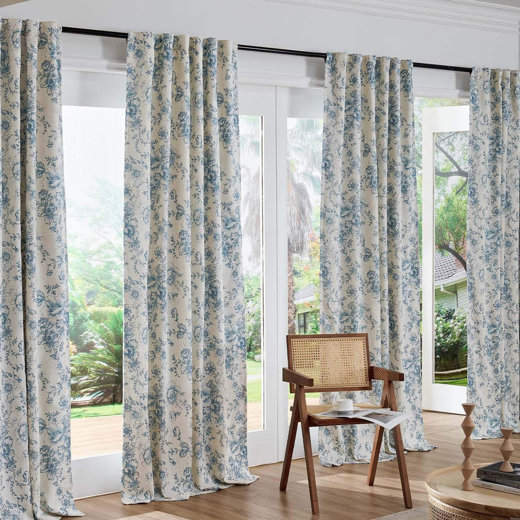 Window Curtain, Floral Butterfly Linen Blend Lined Curtains (2 for Windows, Room Styling and Everyday Privacy, 3 Sizes and 5 Colors image 18
