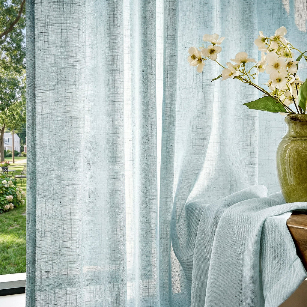 Window Curtain, Pinch Pleat Linen Blend Curtains (2 Panels) for Windows, Room Styling and Everyday Privacy, 4 Sizes and 5 Colors image 18
