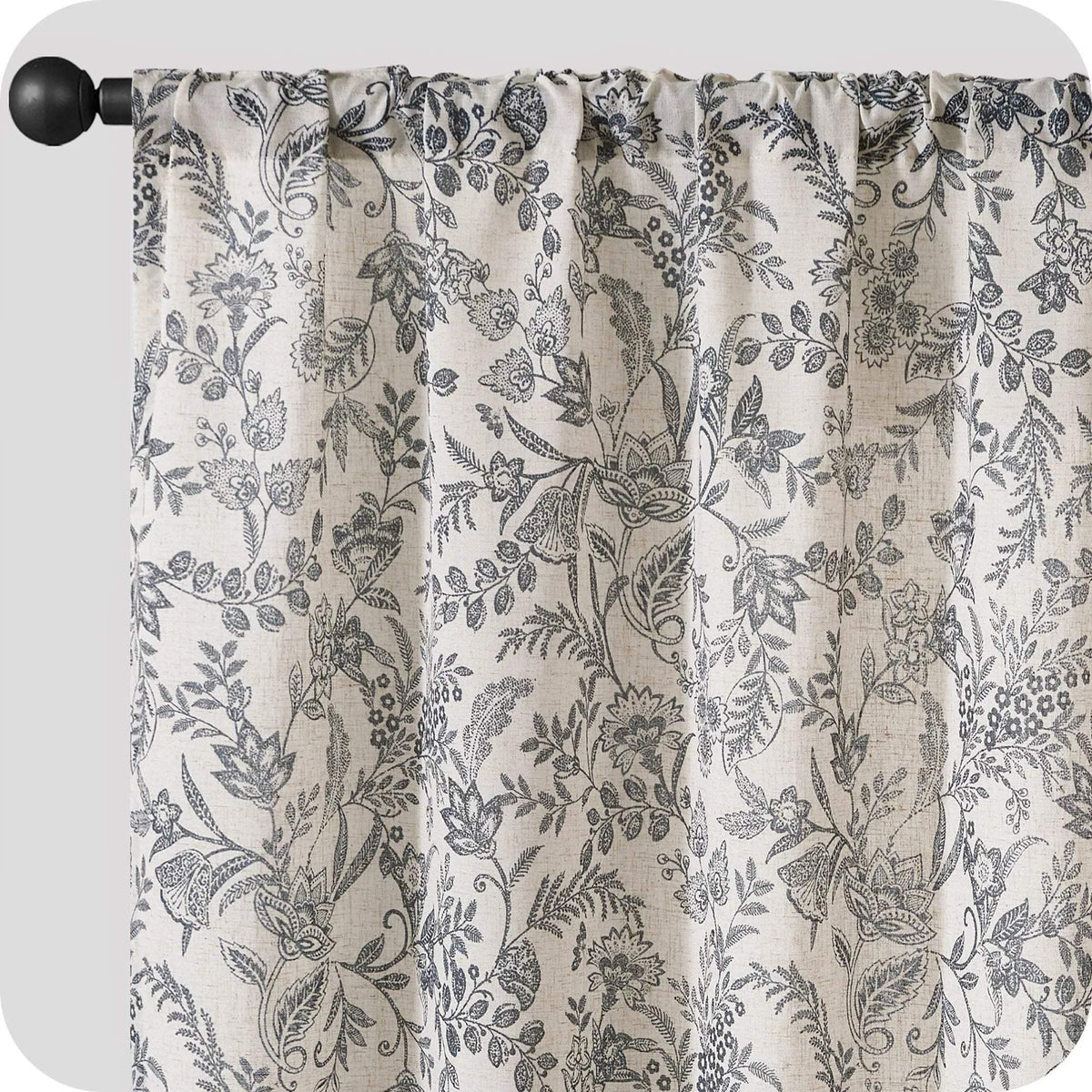 Window Curtain, Ethereal Botanical Linen Curtains (2 Panels), Lightweight Design for Windows, Room Styling and Everyday Privacy image 18