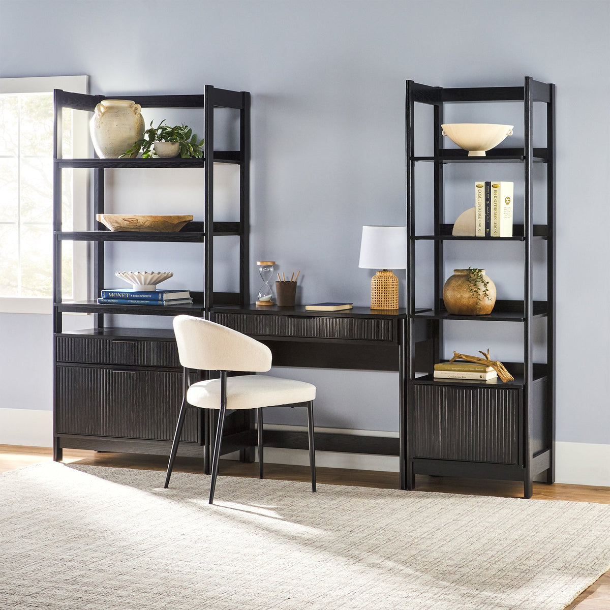 Computer Desk, Holmes Modern Scandinavian Reeded Writing for Home Offices, Computer Work and Study Spaces, 2 Color Options image 18