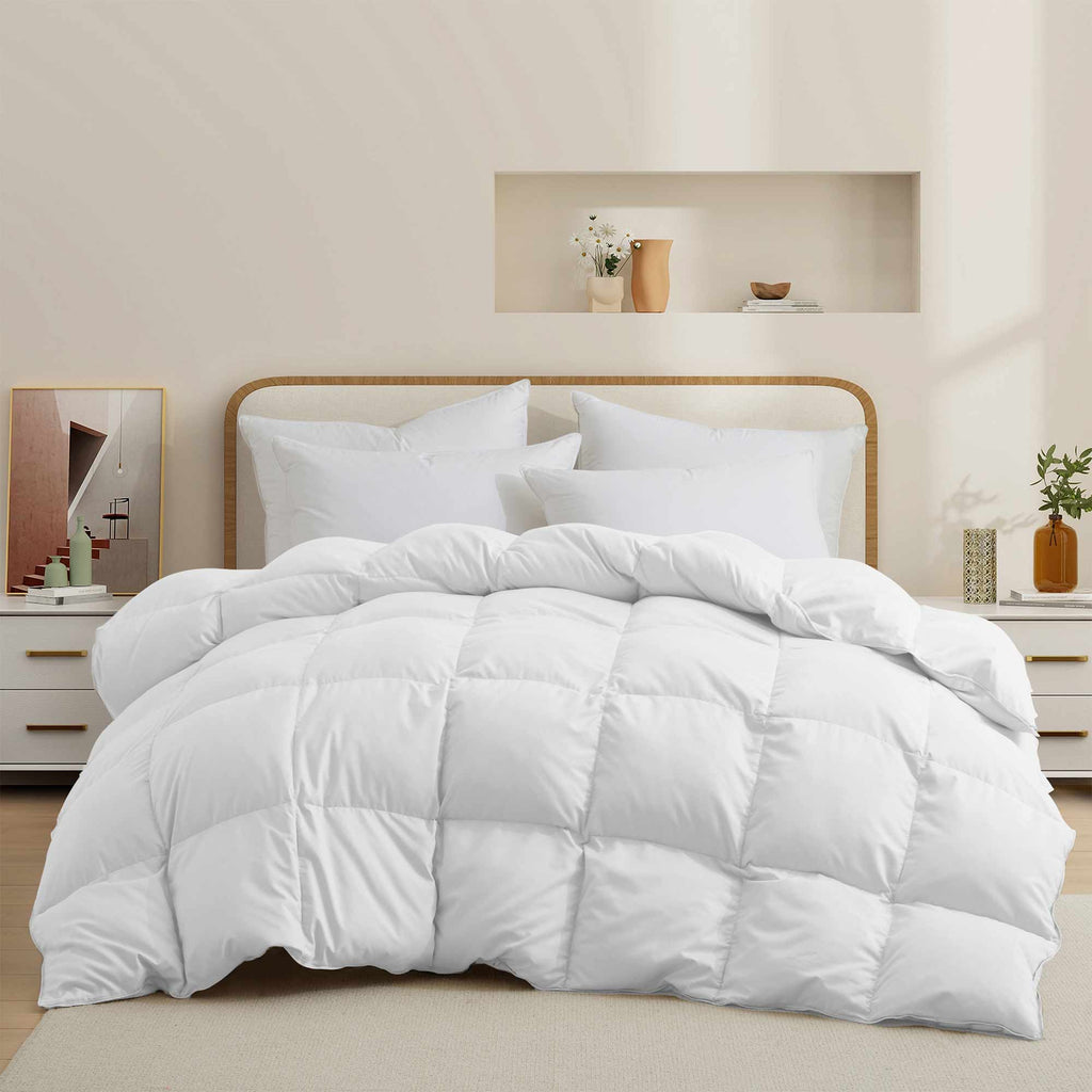 Down & Feather Comforter, Goose, Lightweight Design, Machine-Washable Care for Everyday Bedding and Comfortable Sleep, 4 Sizes and 8 Colors image 18