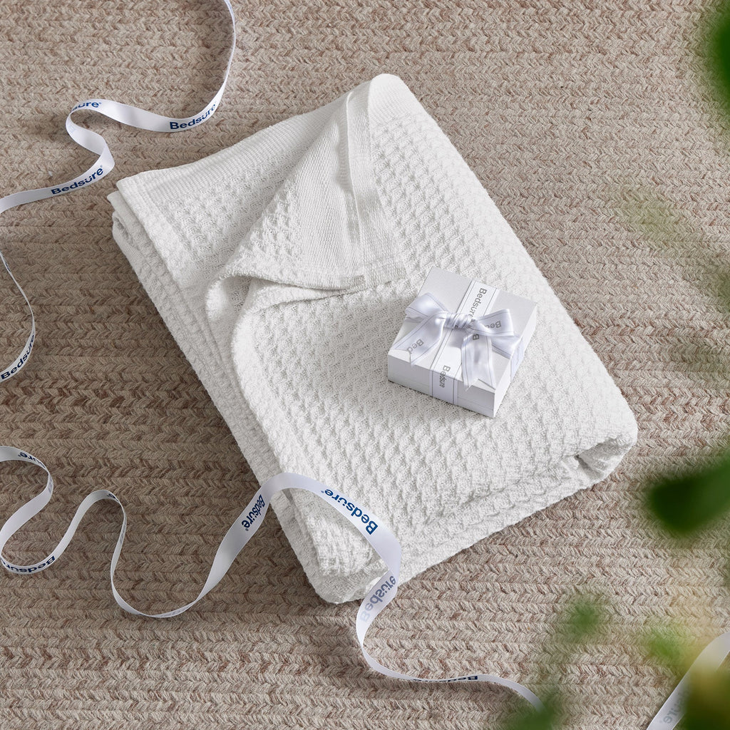 Cozy Throw Blanket, Cotton Waffle Weave, Lightweight Design, Breathable Construction for Living Rooms, Bedrooms and Everyday Lounging image 18