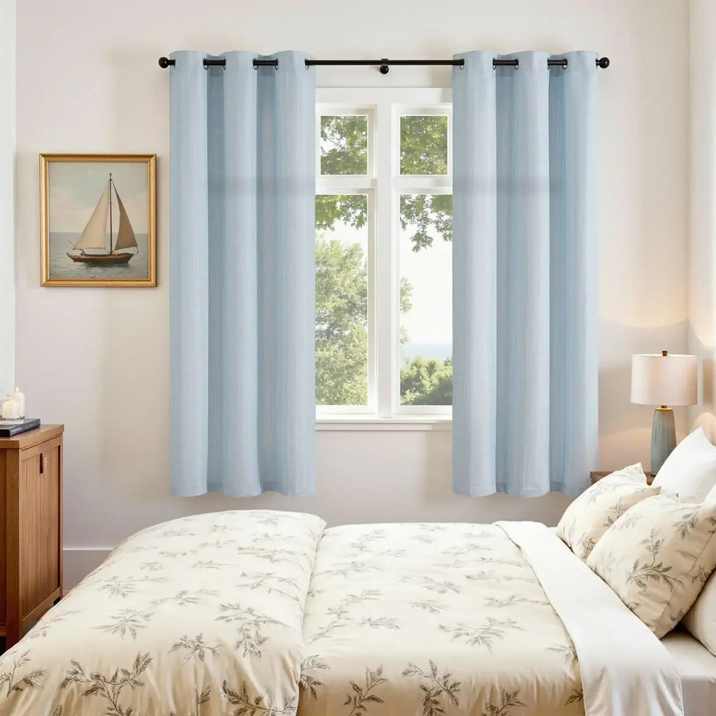 Window Curtain, Solid Linen Textured Grommet Curtains (2, Lightweight Design for Windows, Room Styling and Everyday Privacy image 18