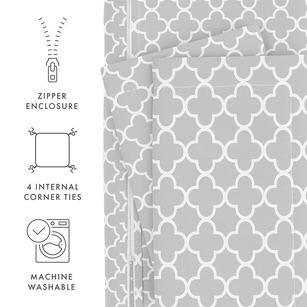 Duvet Cover Set, Quatrefoil Pattern 3 Piece for Bedroom Bedding Refresh and Everyday Comfort, 3 Sizes and 2 Colors image 18