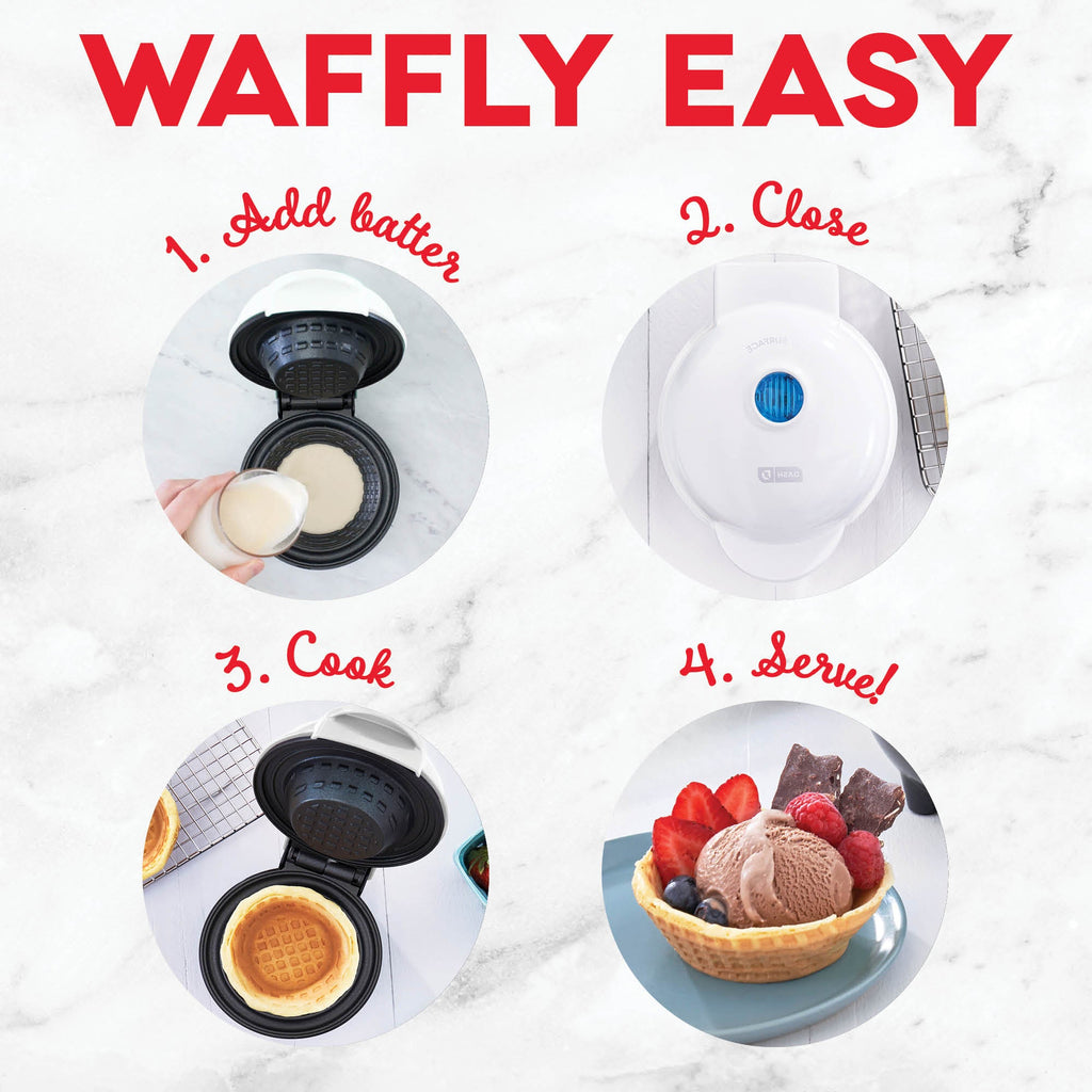 Dinnerware, Mini Waffle Bowl Maker, Non-Slip Design for Family Dining, Serving and Entertaining, 3 Color Options image 18