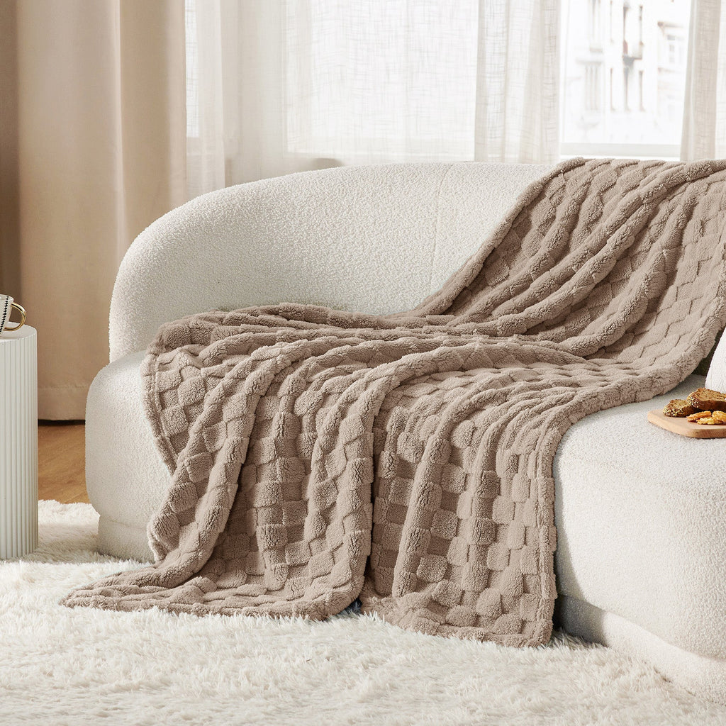 Cozy Throw Blanket, Jacquard Shaggy Sherpa for Living Rooms, Bedrooms and Everyday Lounging, 4 Sizes and 19 Colors image 18
