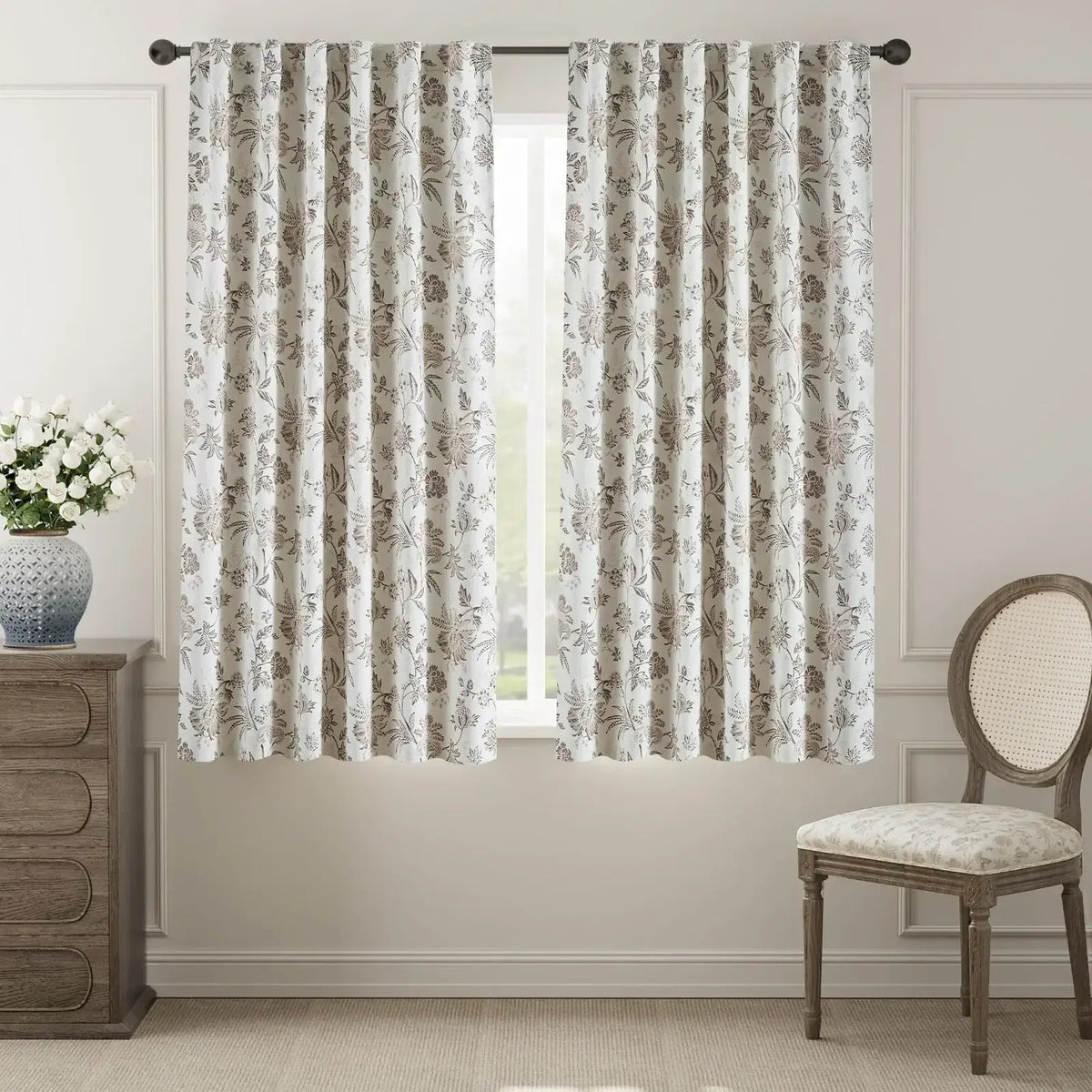 Window Curtain, Botanical Vine Brushstroke Curtains (2 Panels) for Bedrooms, Living Rooms and Home Privacy, 8 Sizes and 5 Colors image 19