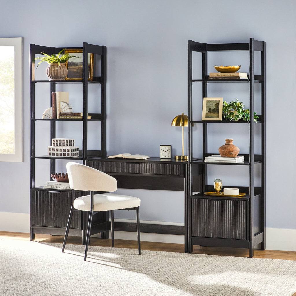 Computer Desk, Holmes Modern Scandinavian Reeded Writing for Home Offices, Computer Work and Study Spaces, 2 Color Options image 19