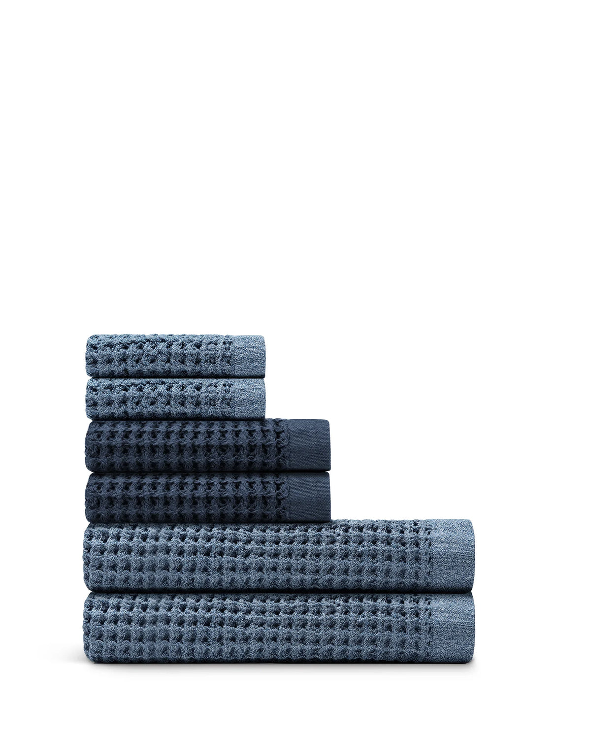 Bath Towel Set, Supima Waffle 6pc Bundle for Daily Bathroom Routines and Guest Baths, 14 Color Options image 19