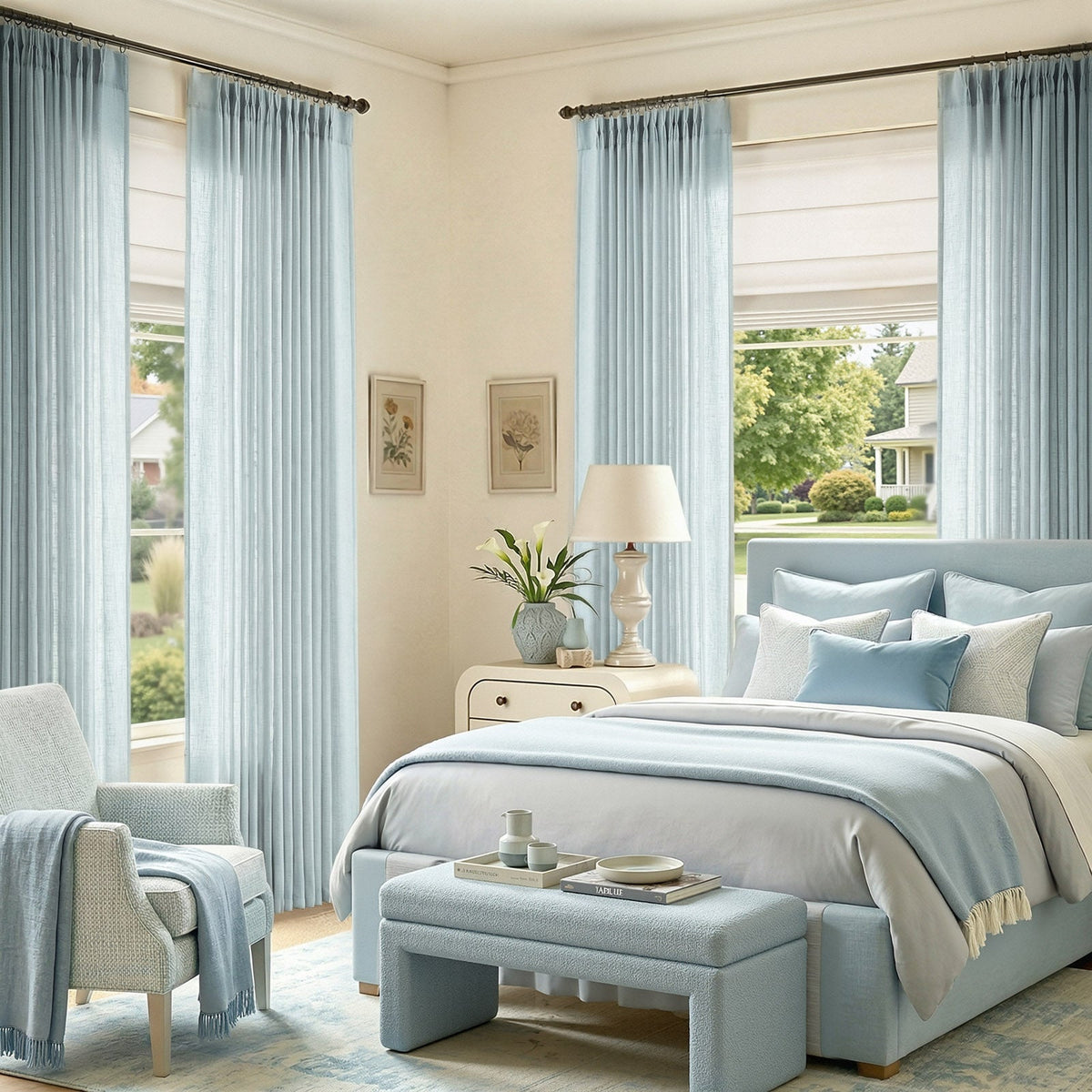 Window Curtain, Pinch Pleat Linen Blend Curtains (2 Panels) for Windows, Room Styling and Everyday Privacy, 4 Sizes and 5 Colors image 19