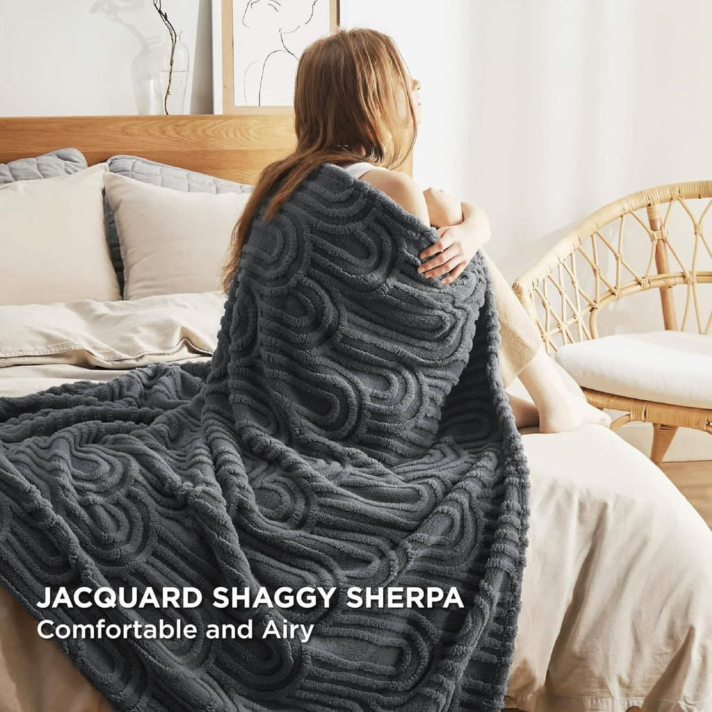 Cozy Throw Blanket, Arch Shaggy Sherpa Fleece, Lightweight Design, Machine-Washable Care for Living Rooms, Bedrooms and Everyday Lounging image 19