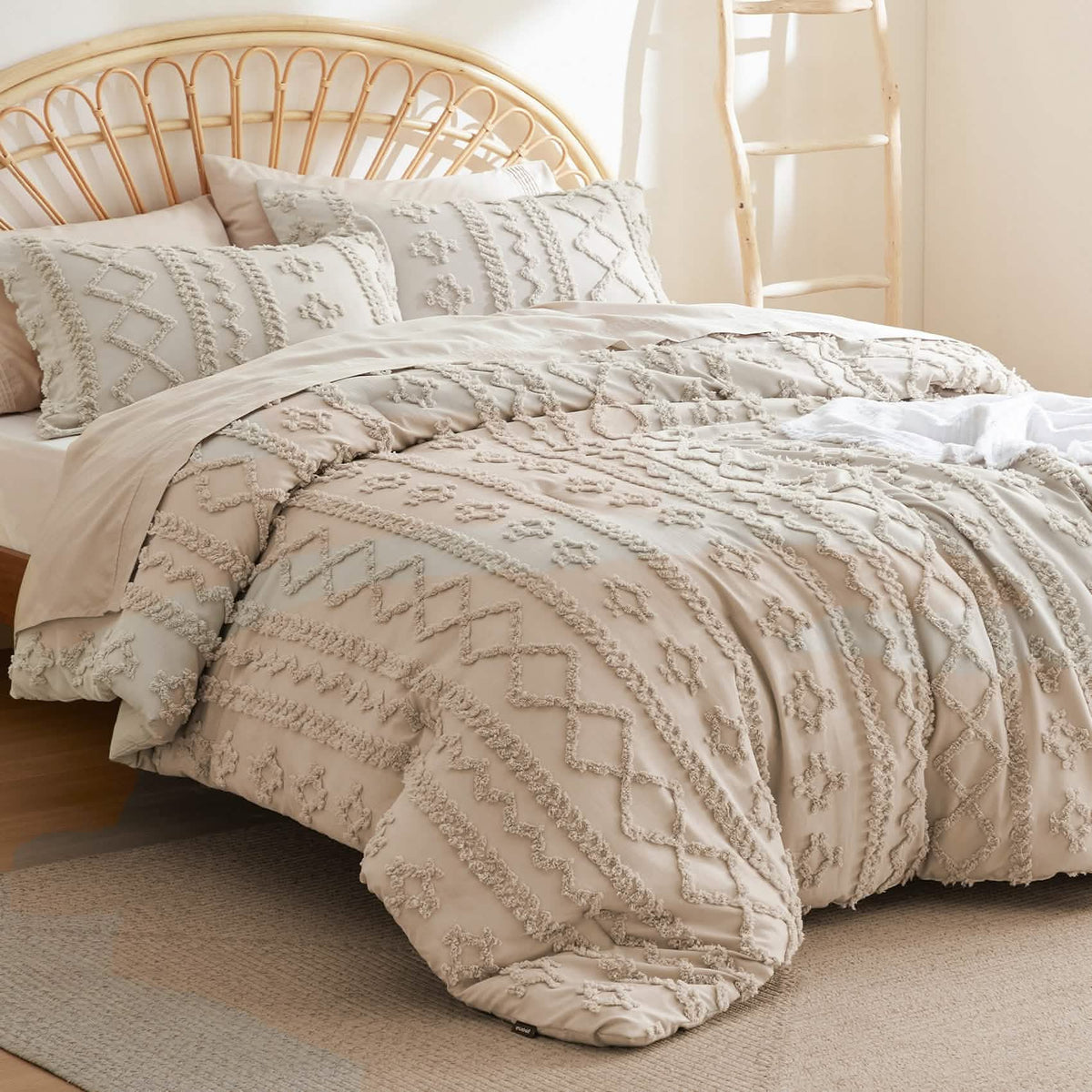 Bed Comforter, Boho Deluxe Embroidery Set, Breathable Construction, Machine-Washable Care for Everyday Bedding and Comfortable Sleep image 19