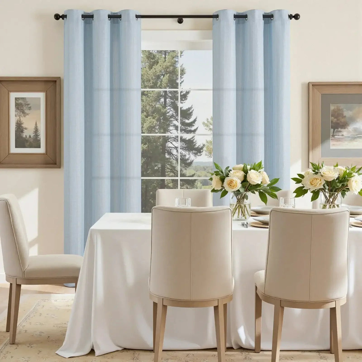 Window Curtain, Solid Linen Textured Grommet Curtains (2, Lightweight Design for Windows, Room Styling and Everyday Privacy image 19